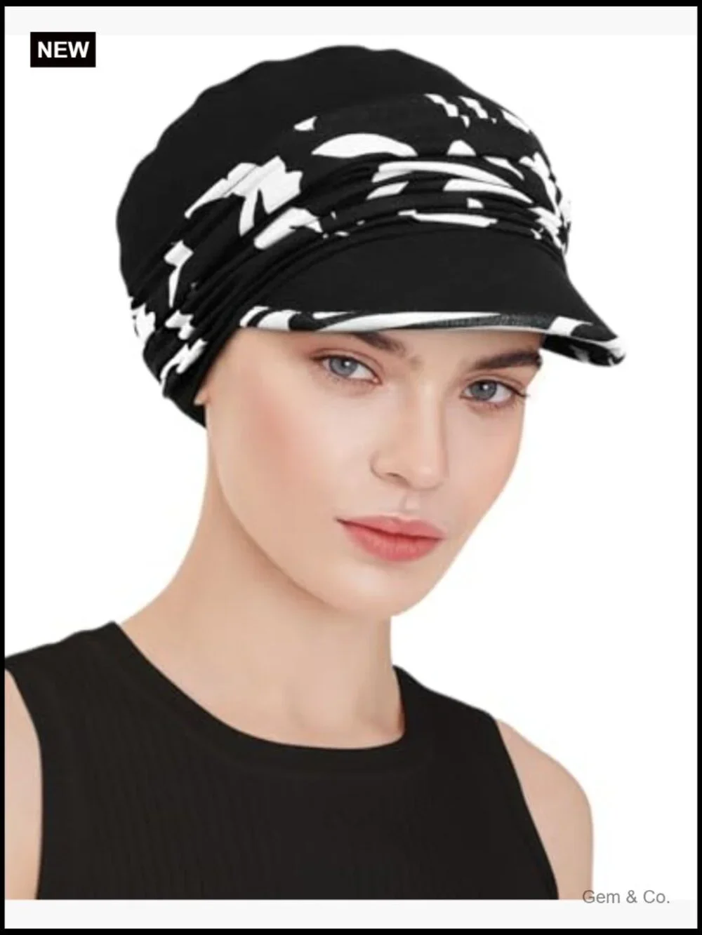 Bamboo Viscose Newsboy Cap Chemo Headwear Pleated Beanie Sun Hat